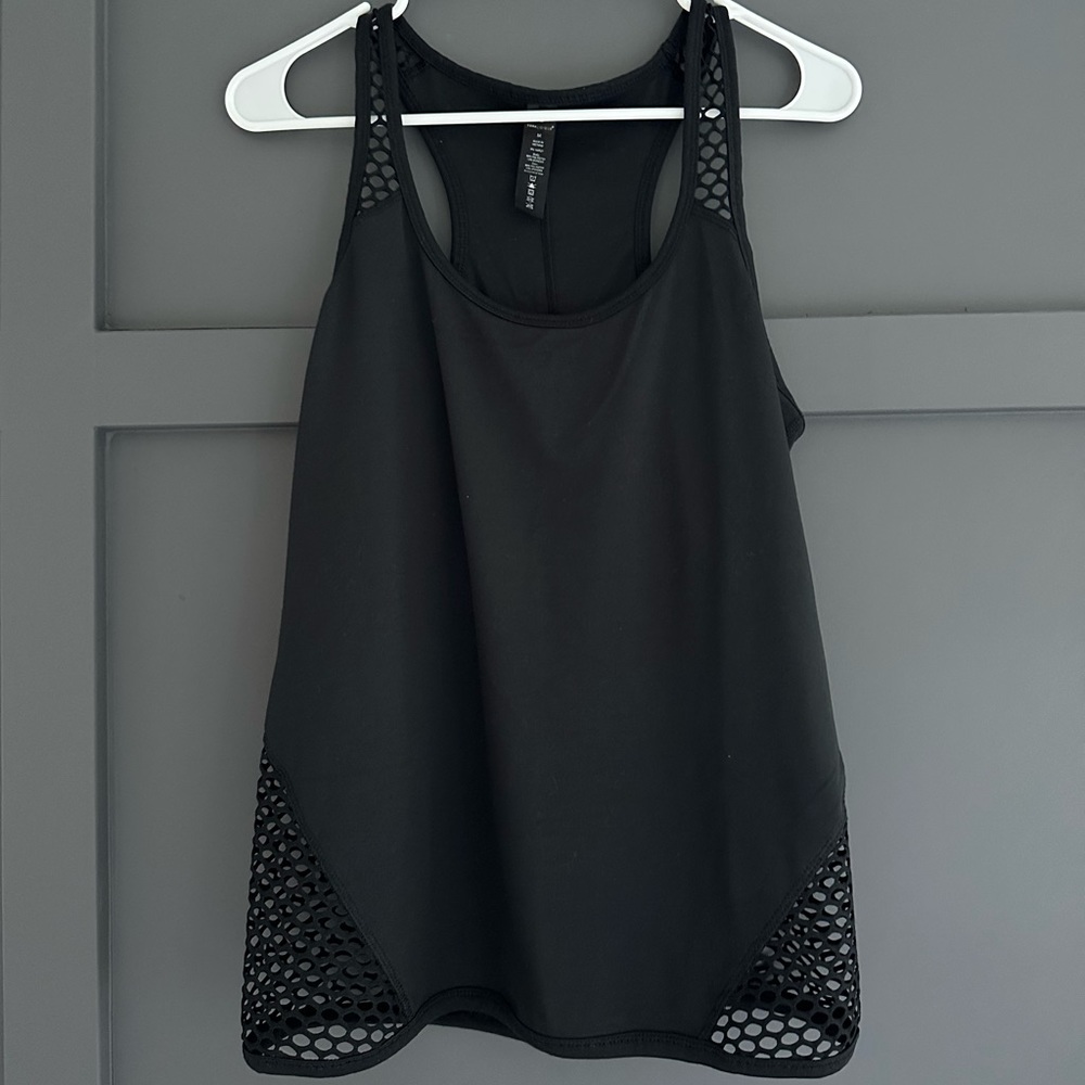 Yogalicious Women’s Black Mesh Back Tank Top
